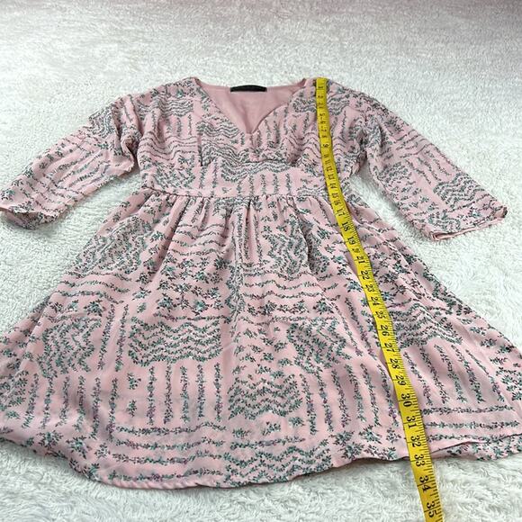 Love Kuza smocked floral print dress in pink, size small - Picture 4 of 12